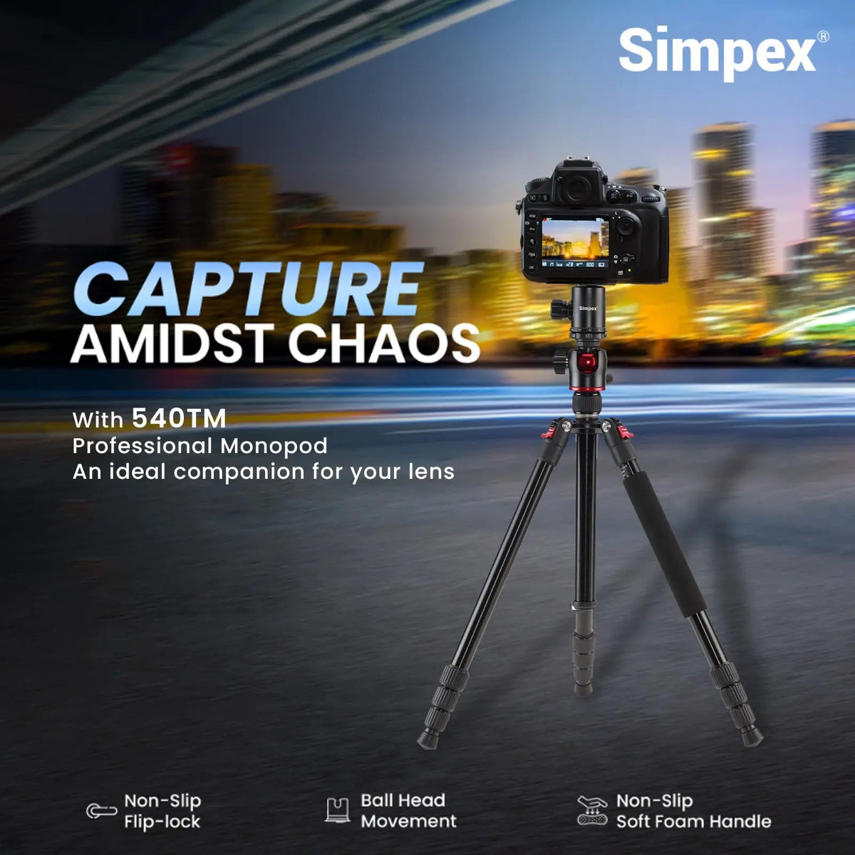 Simpex 540-TM Professional Aluminium Tripod Cum Monopod Simpex