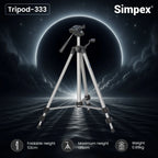 Simpex 333 Camera Tripod with Pan Head (Black) Simpex