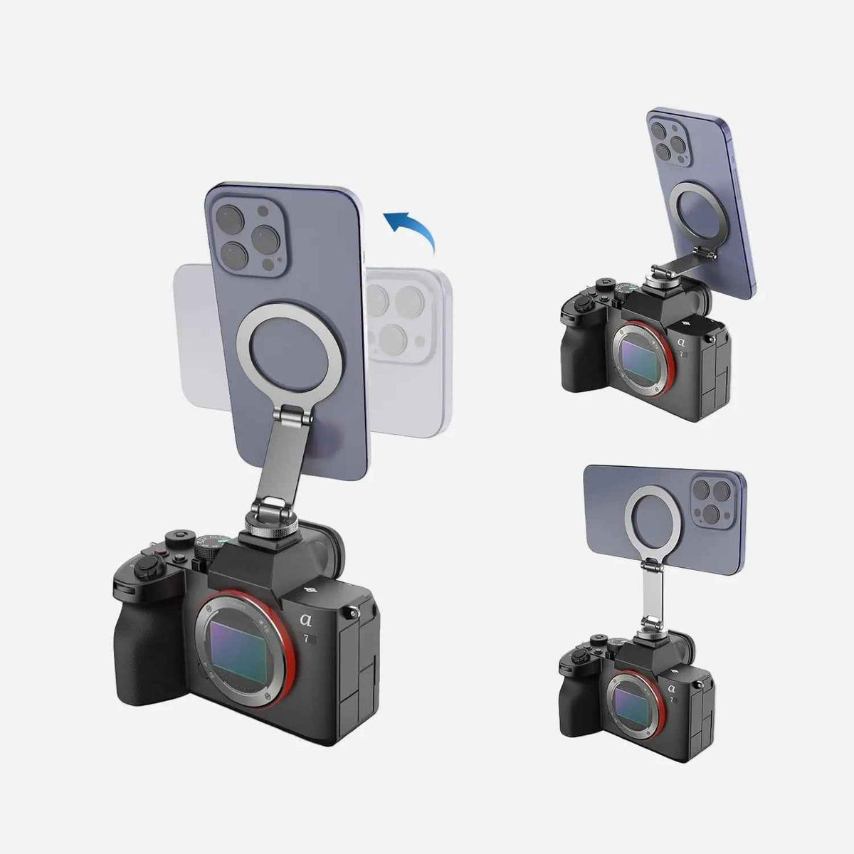 TEKTONIC MF08 Magnetic Folding Cold Shoe Phone Mount Magnetic Tripod Adapter for iPhone