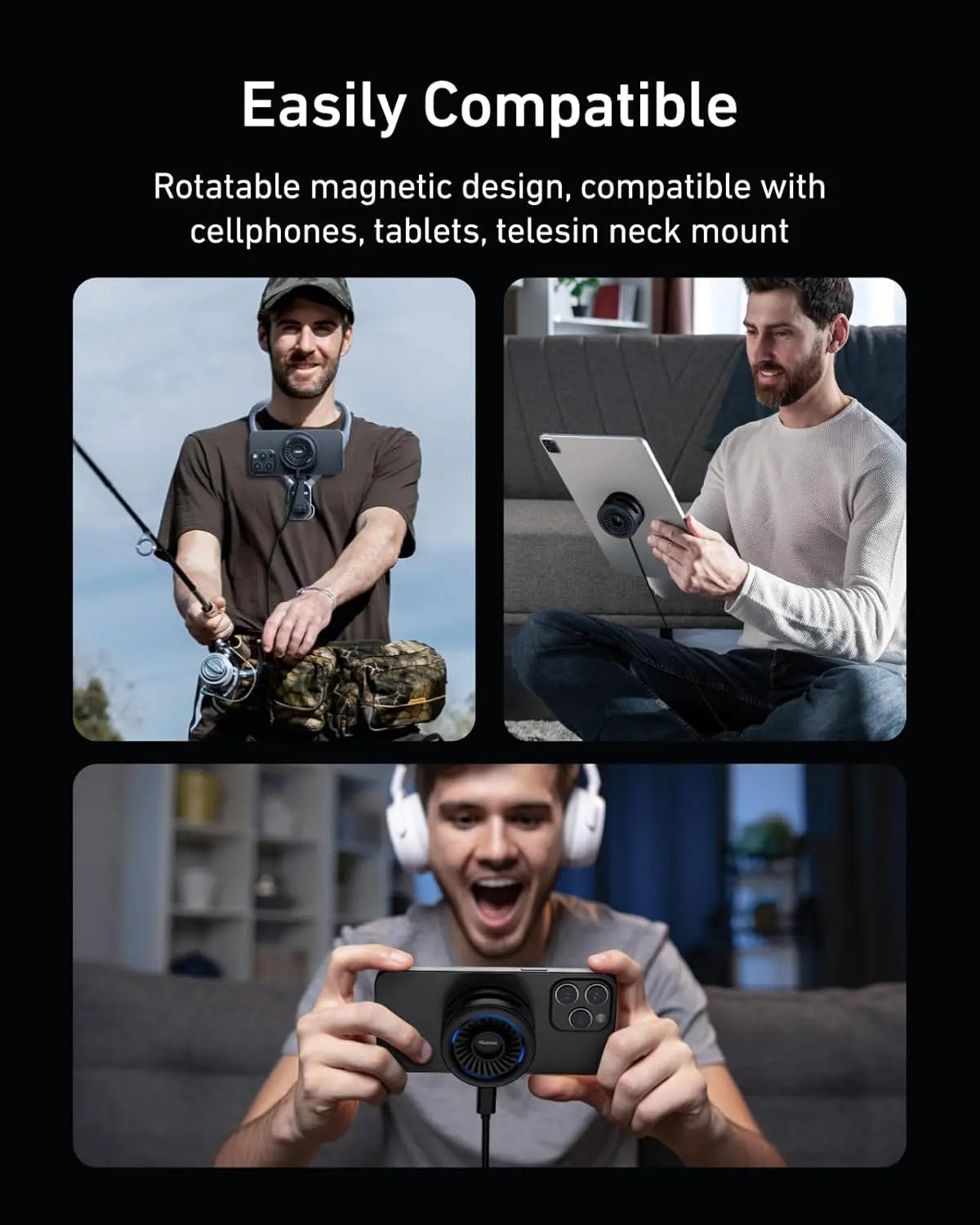 TELESIN Magnetic Phone Cooler Pro for Gaming & Streaming TELESIN
