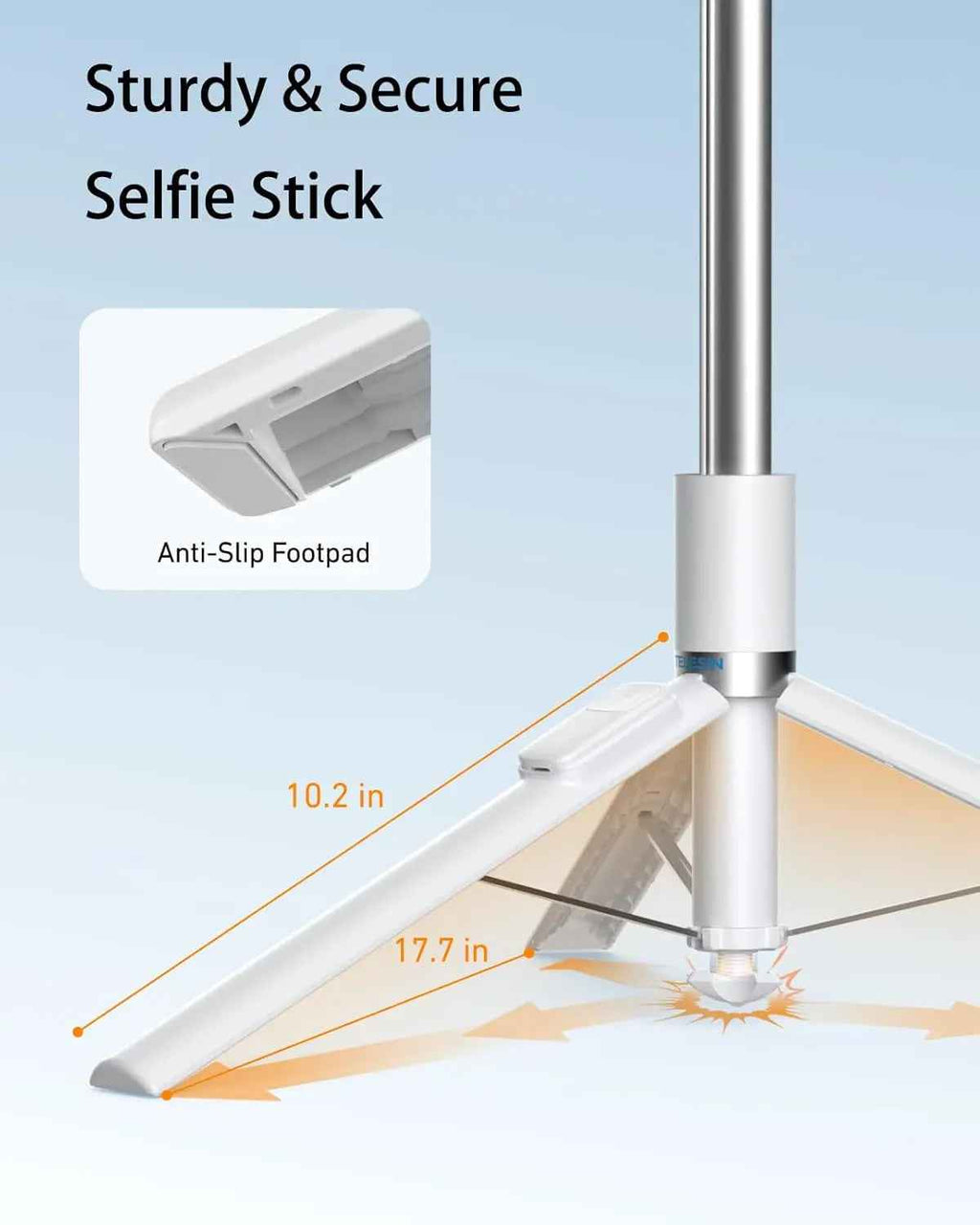 TELESIN 70" Gravity Auto-Open Phone Tripod Stand – Selfie Stick with Bluetooth Remote