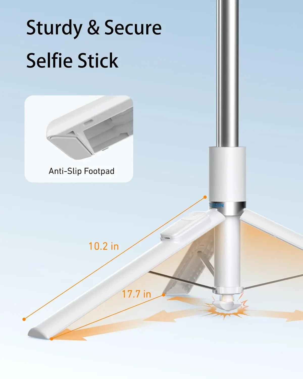 TELESIN 70" Gravity Auto-Open Phone Tripod Stand – Selfie Stick with Bluetooth Remote