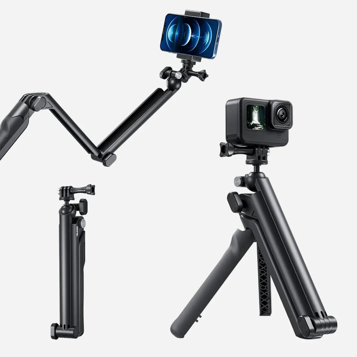 TELESIN Flexible Selfie Tripod Grip for Action Cameras TELESIN