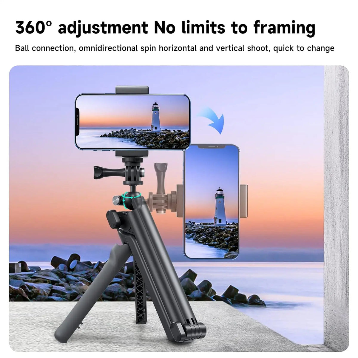 TELESIN Flexible Selfie Tripod Grip for Action Cameras TELESIN