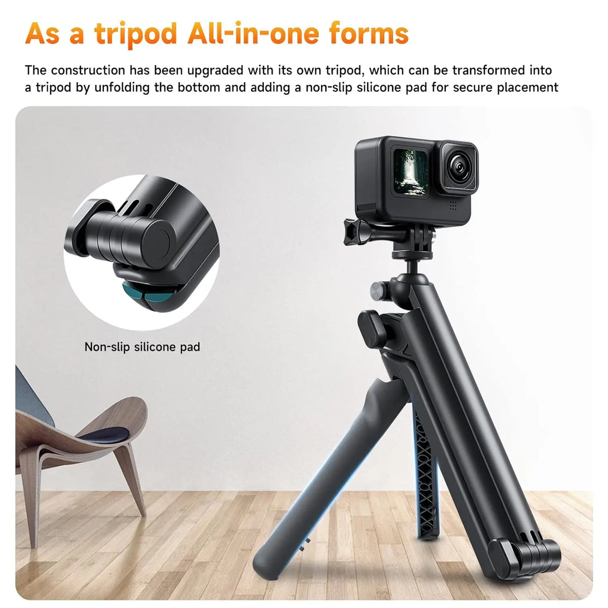 TELESIN Flexible Selfie Tripod Grip for Action Cameras TELESIN