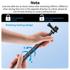 TELESIN G3 Carbon Fiber 3m Selfie Stick for Action Cameras TELESIN