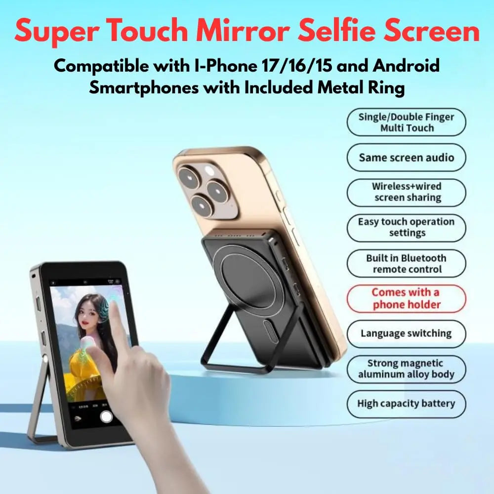 TEKTONIC TSM-40-BL 1080P HD Magnetic Selfie Monitor for Phone TEKTONIC