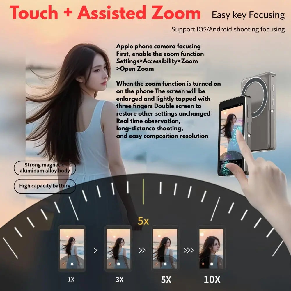 TEKTONIC TSM-40-BL 1080P HD Magnetic Selfie Monitor for Phone TEKTONIC