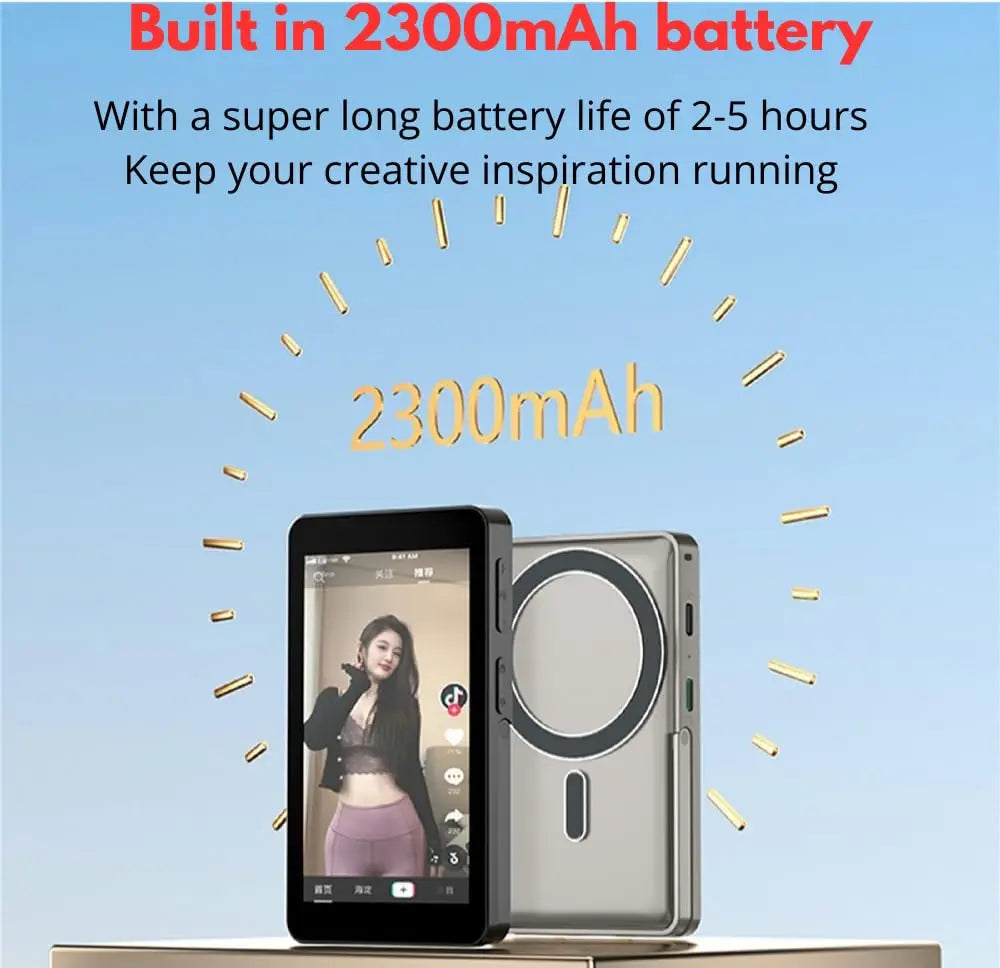 TEKTONIC TSM-40-BL 1080P HD Magnetic Selfie Monitor for Phone TEKTONIC