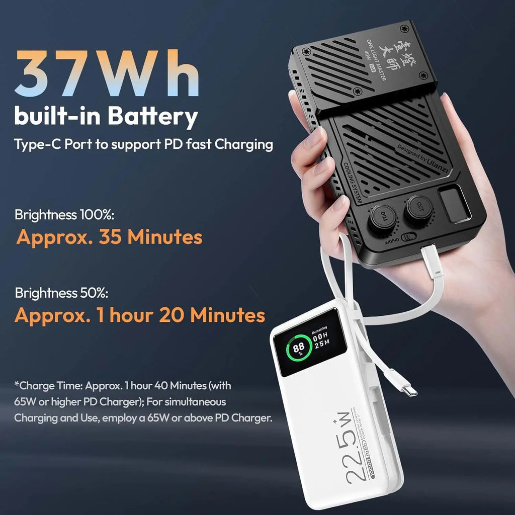 Ulanzi P40W RGB LED Video Light with Battery Ulanzi