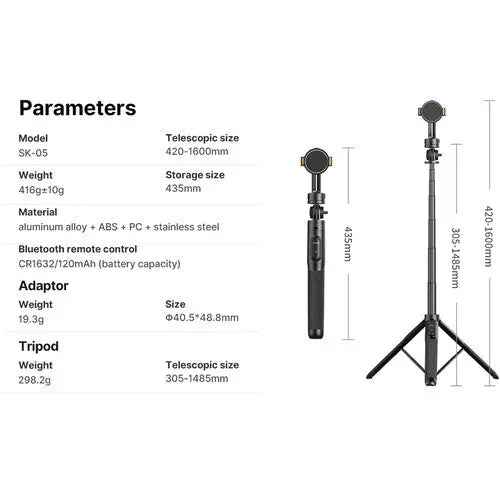 ULANZI SK-05 Magnetic Phone Tripod 63" Selfie Stand