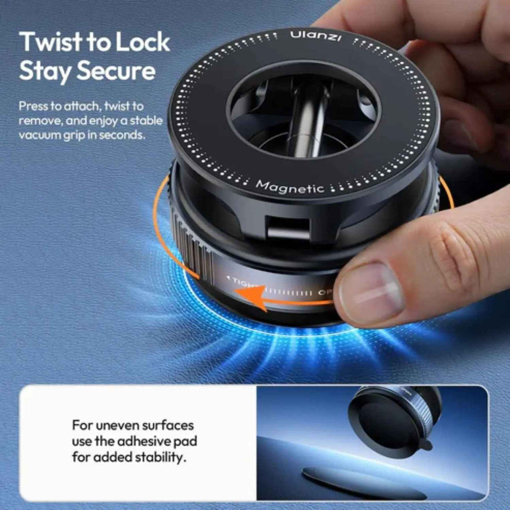 ULANZI SK-25 MagSafe Car Phone Holder Magnetic Suction Mount (Black)