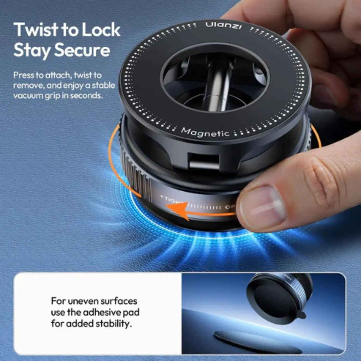 ULANZI SK-25 MagSafe Car Phone Holder Magnetic Suction Mount (Black)