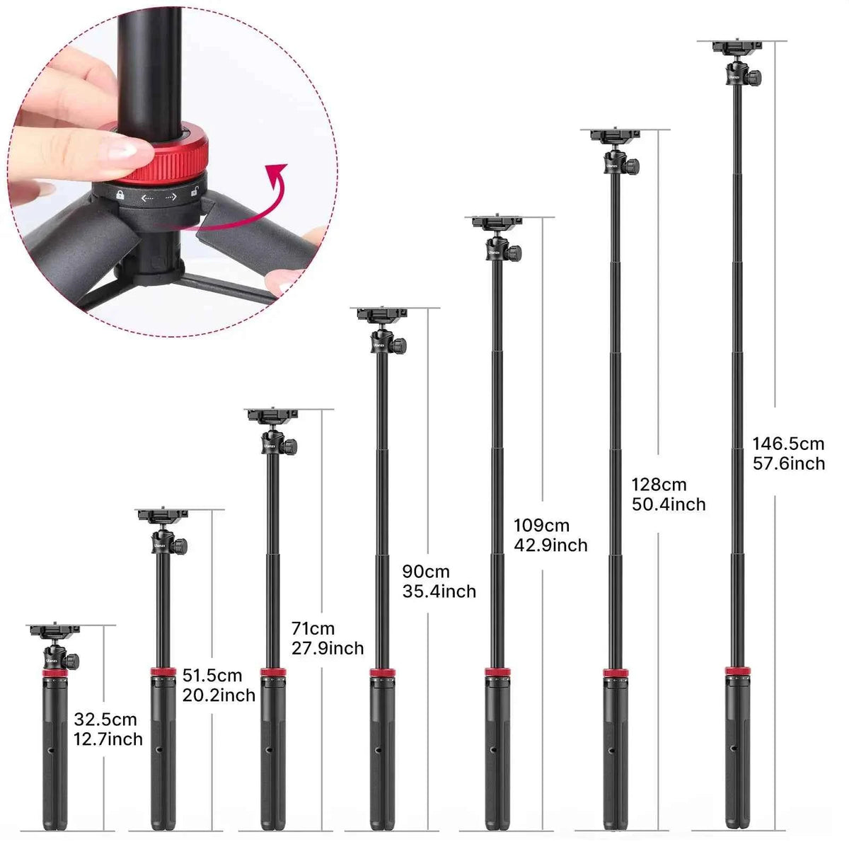 Ulanzi MT-44 Extendable Vlog Tripod 2502B (Upgrade)
