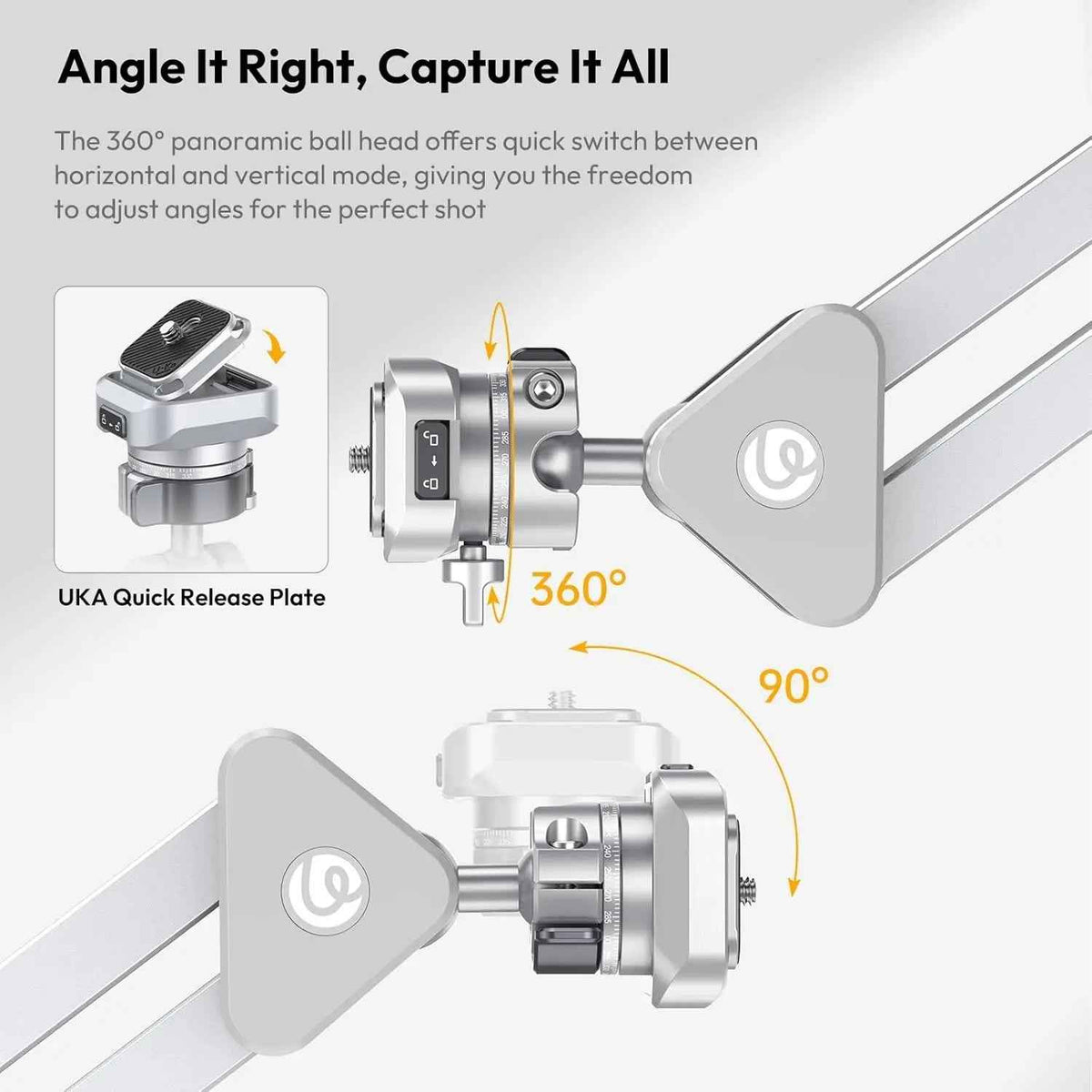 Ulanzi TH04 Overhead Tripod Mount Flexible Boom Arm with 360 Ball Head