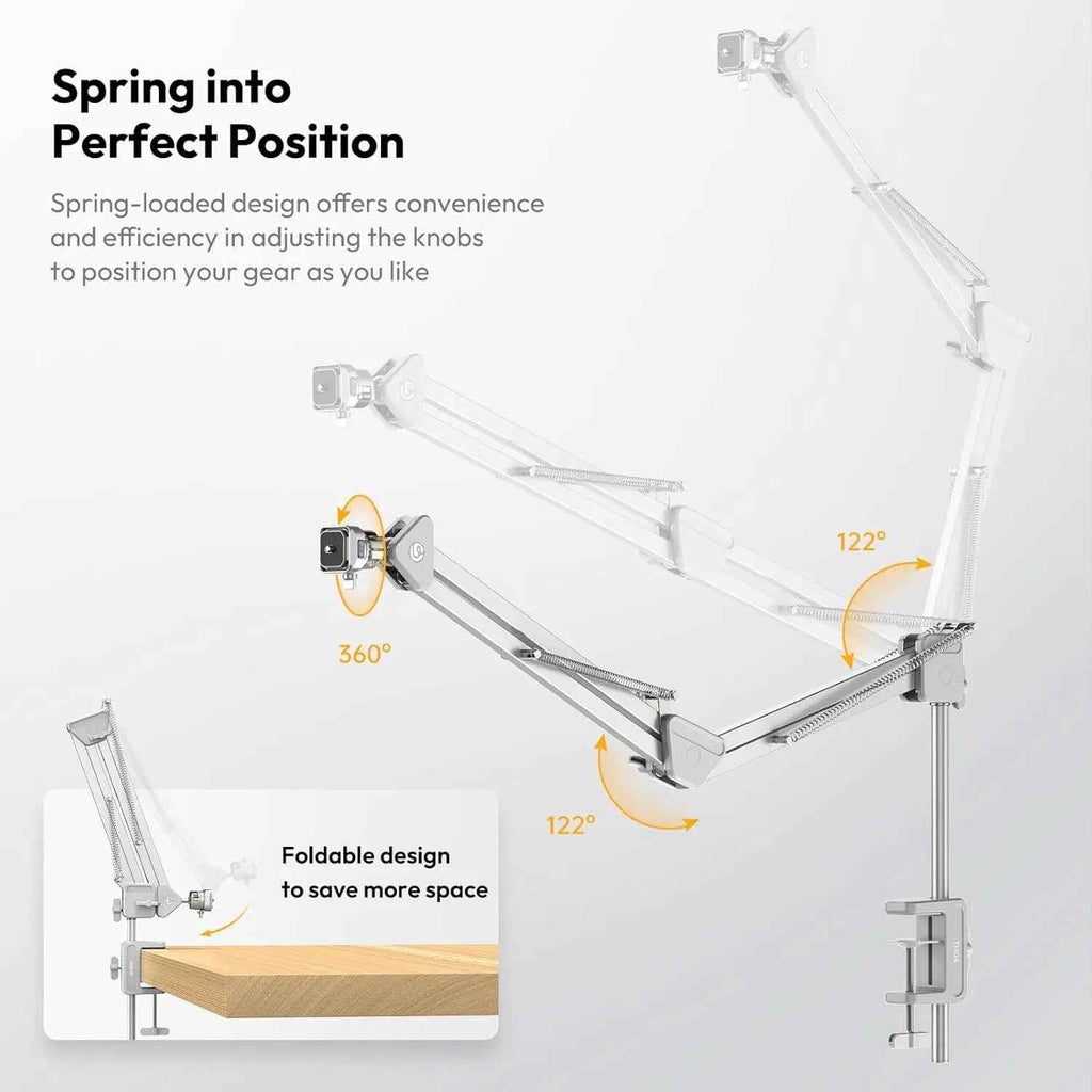 Ulanzi TH04 Overhead Tripod Mount Flexible Boom Arm with 360 Ball Head