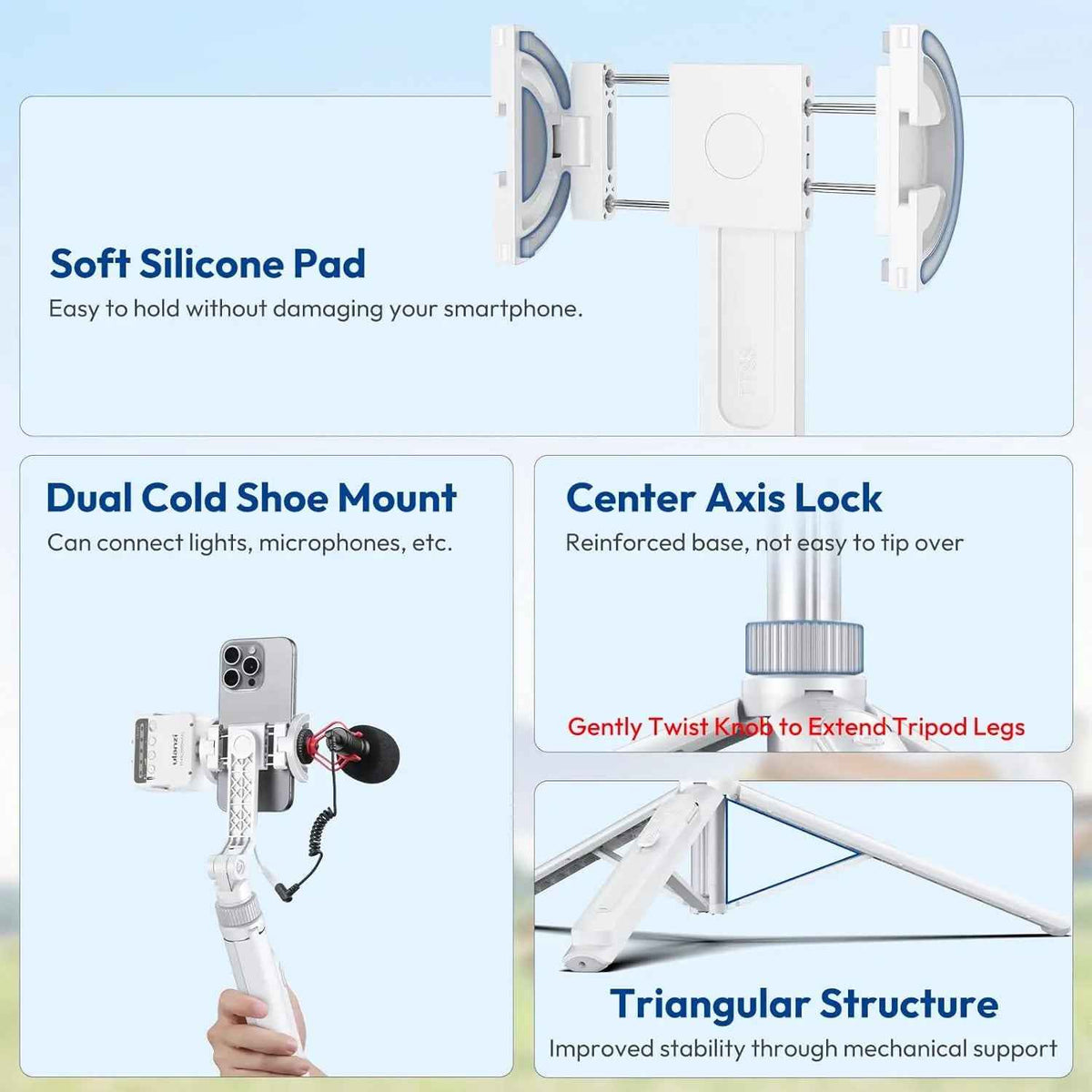 Ulanzi TT88 Magnetic Tripod & Selfie Stick iPhone 17 Vlogging Stand