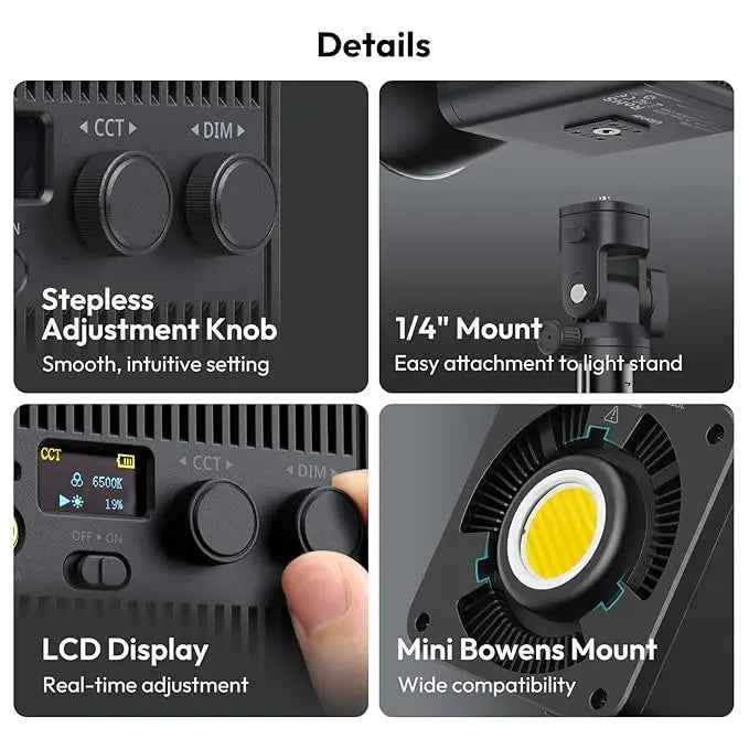 Ulanzi 100W RGB Portable LED Video Light with Battery & Adapter