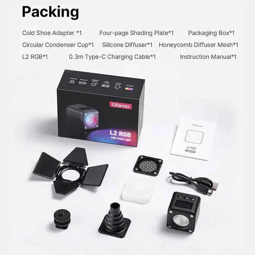Ulanzi L2 RGB LED Video Light Magnetic Pocket Cube Light