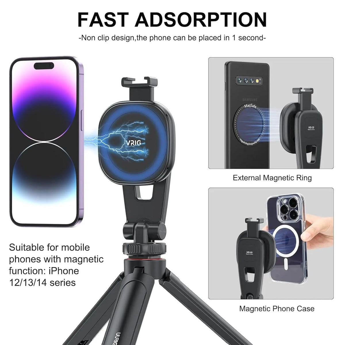 VRIG MG-03 Magnetic MagSafe Phone Tripod Mount VRIG
