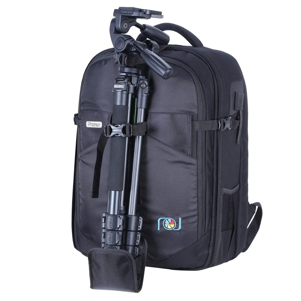 Photron Pro Runner 450 AW II camera backpack with tripod attached