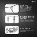 HIFFIN 9.5 ft heavy duty stainless steel C-Stand with boom arm and grip head