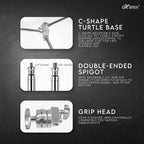 HIFFIN 9.5 ft heavy duty stainless steel C-Stand with boom arm and grip head