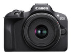 Canon EOS R100 mirrorless camera rear view on white background