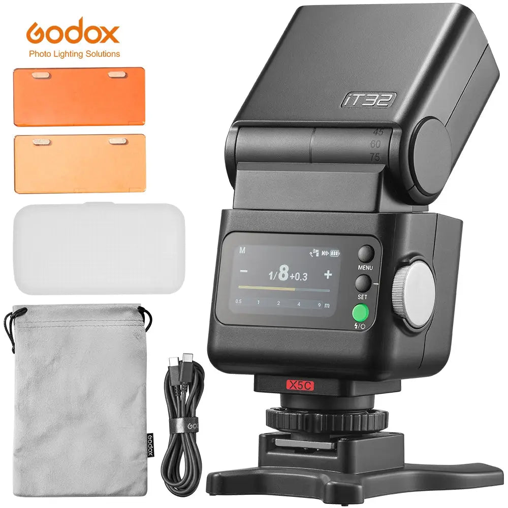 Godox iT32 flash with X5C Canon wireless trigger and accessories