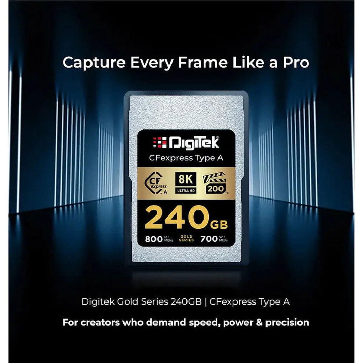 Digitek DCFA 240GB Gold Series CFexpress Type A card detail