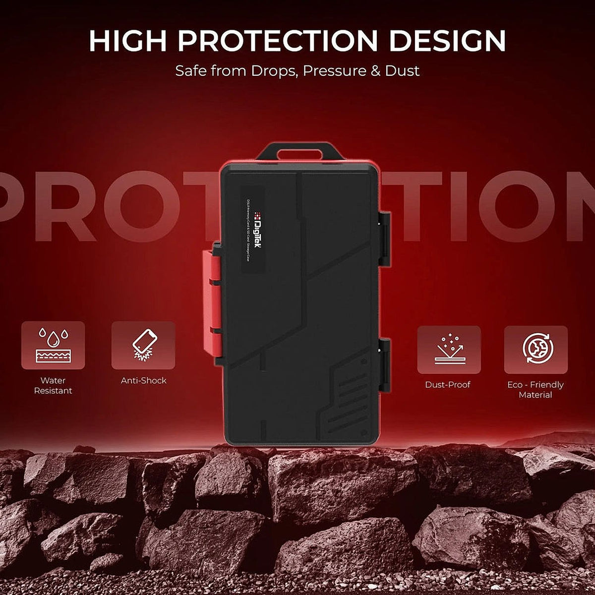 Digitek DCH 025 memory card storage case interior view
