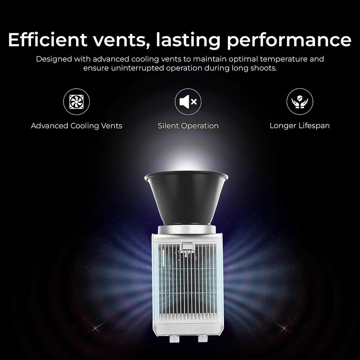 Digitek DCL-100WBC RGB LED video light cooling feature
