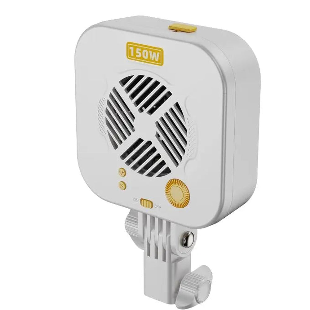 Digitek DCL-150 W bi-color LED light, rear view showing the fan grille, display and control dial.