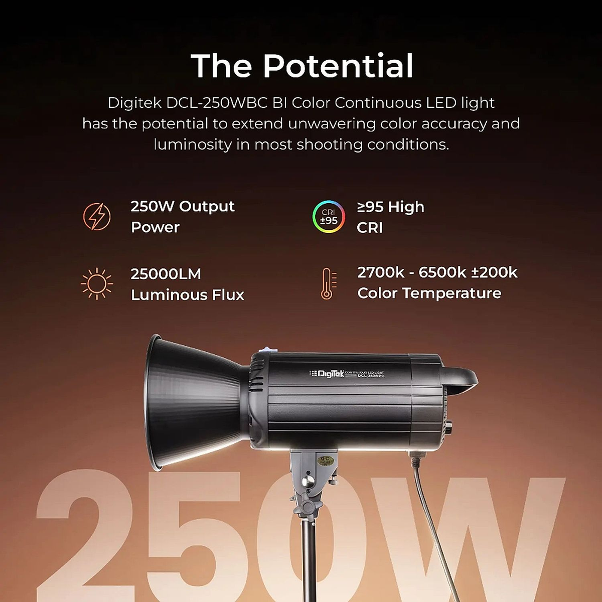 Digitek DCL-250 WBC Bi-Color LED Video Light product detail