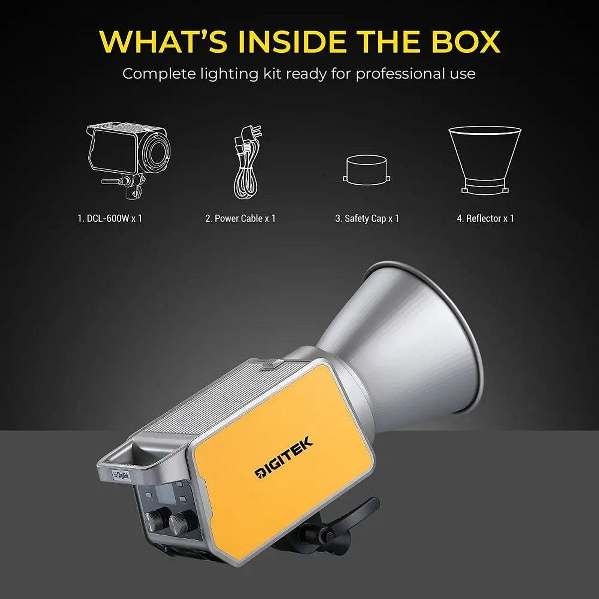 Digitek DCL 600W Combo Bi Color Continuous LED Studio Light — product details and alternate view