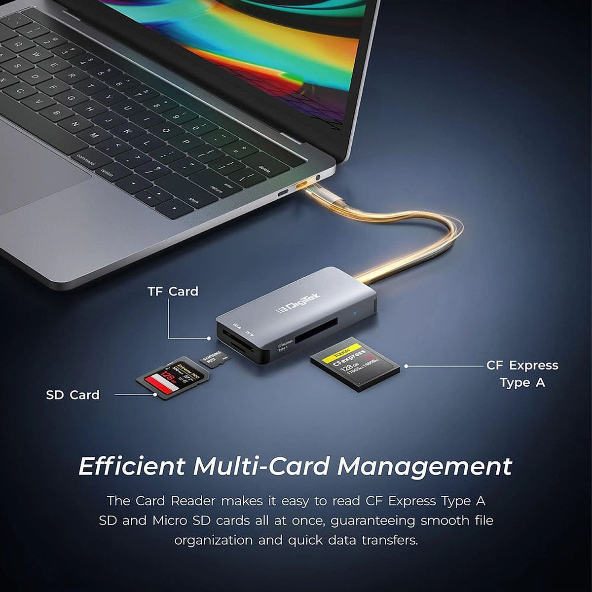Digitek DCR-103 CFA 3-in-1 Type-C Card Reader product detail