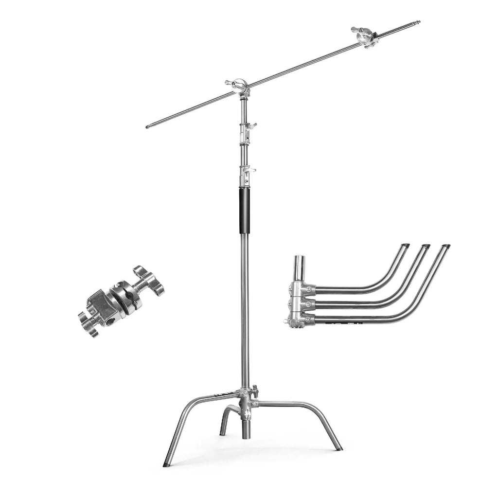 Digitek DCST 340 heavy-duty C-stand with boom arm and grip heads