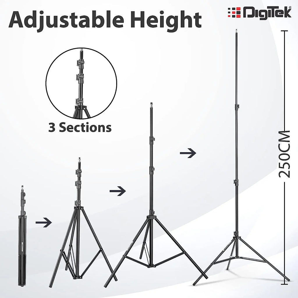 Digitek DLS-9FT height adjustment stages and folding design