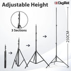 Digitek DLS-9FT height adjustment stages and folding design