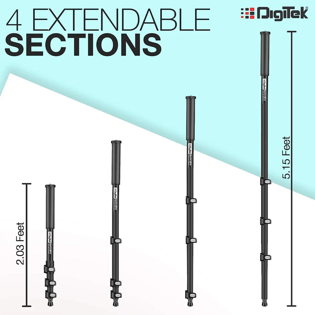 Digitek DMP 60N four telescoping sections and height comparison
