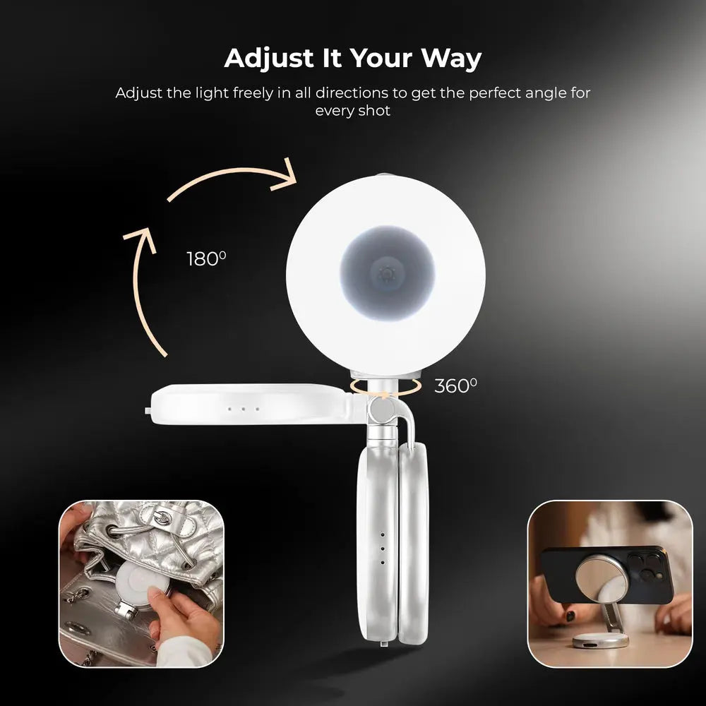 Digitek DRL 3W Magnetic Selfie Ring Light with Makeup Mirror — product details and alternate view