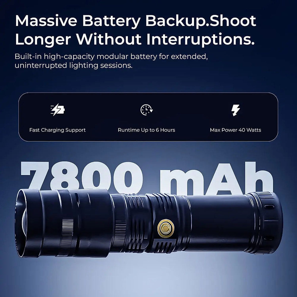 Digitek DS 40 WTP PRO Torch Projector Snoot with Lens & GOBOs — product details and alternate view