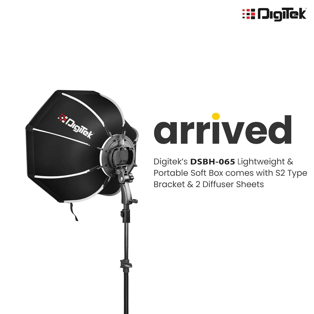 Digitek DSBH-065 65cm portable softbox mounted with S2 bracket