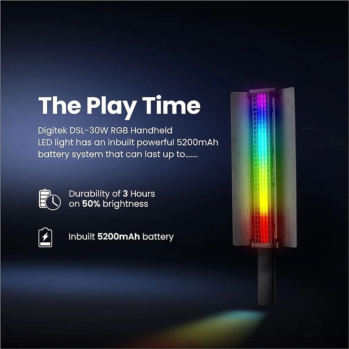 Digitek DSL-30W RGB LED stick light feature view