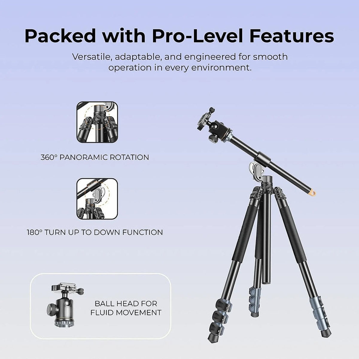 Digitek DTR 540 BH tripod feature view