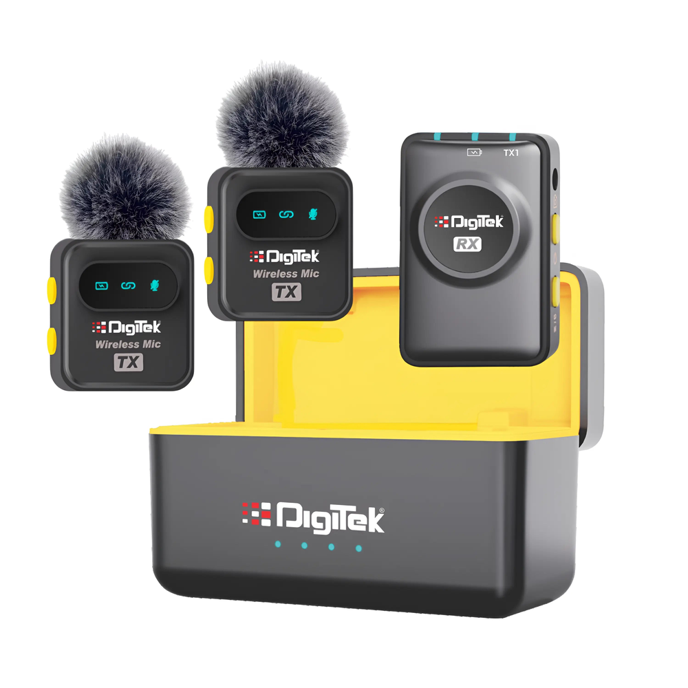Digitek DWM-118 wireless microphone kit with charging case