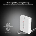 Digitek Platinum EN-EL14 Type-C white battery side profile and rated output information