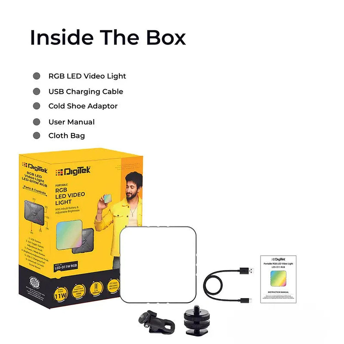 Digitek LED-D11W RGB 11W video light product detail