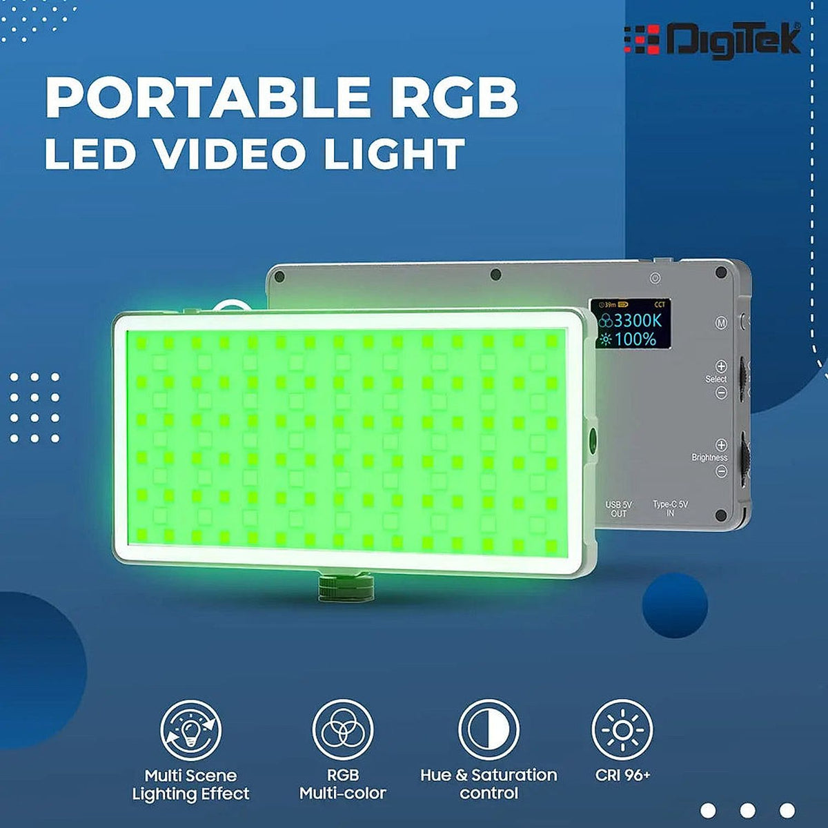 Digitek LED-D135 ML RGB video light feature view