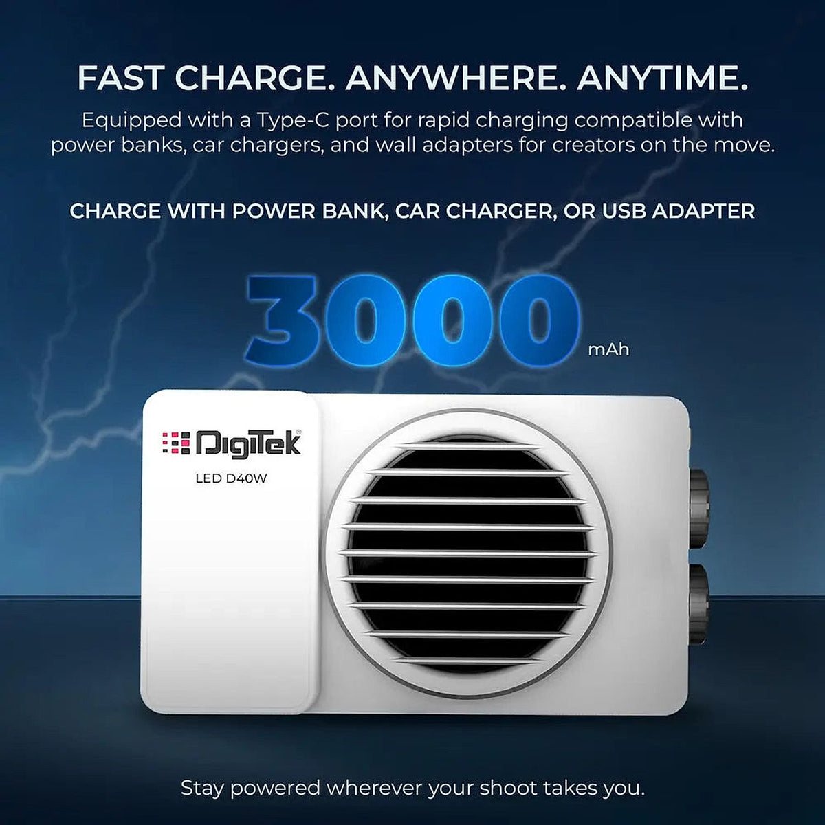 Digitek LED-D40W Portable 40W Bi-Color Video Light — product details and alternate view
